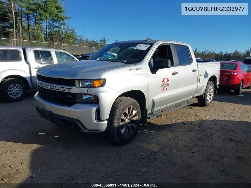 2019 Chevrolet Silverado 1500 Custom VIN: 1GCUYBEF0KZ333977 Lot: 40666091