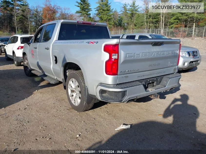 2019 Chevrolet Silverado 1500 Custom VIN: 1GCUYBEF0KZ333977 Lot: 40666091