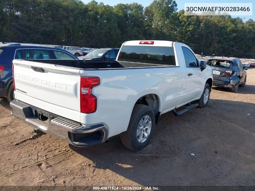 2019 Chevrolet Silverado 1500 Work Truck VIN: 3GCNWAEF3KG283466 Lot: 40677524