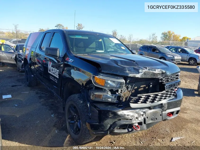 2019 Chevrolet Silverado 1500 Custom Trail Boss VIN: 1GCRYCEF0KZ335580 Lot: 40682131