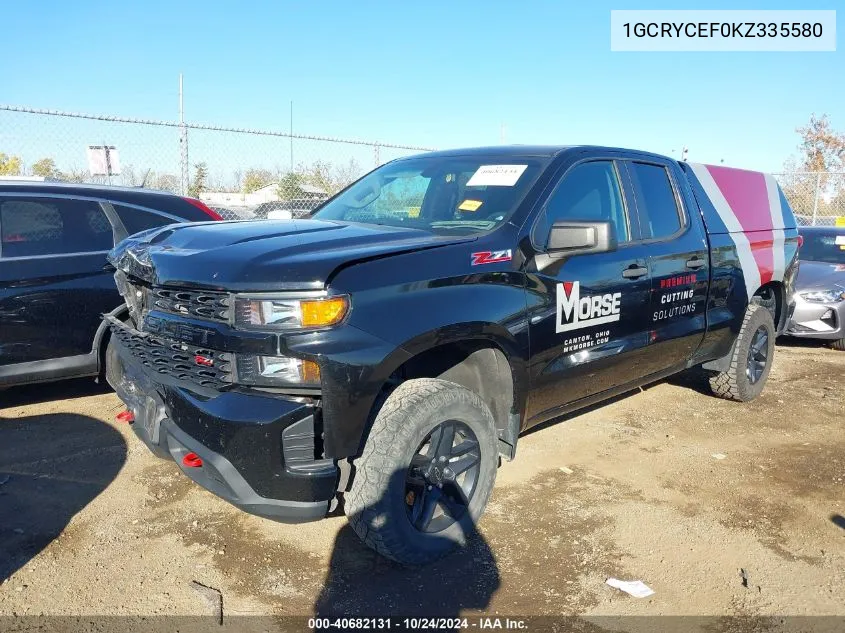 2019 Chevrolet Silverado 1500 Custom Trail Boss VIN: 1GCRYCEF0KZ335580 Lot: 40682131