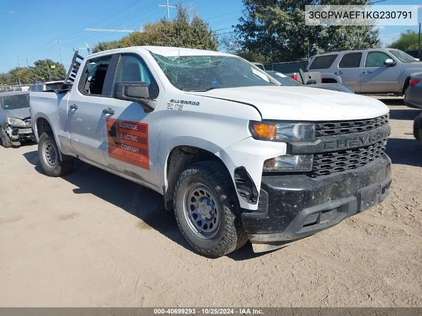 2019 Chevrolet Silverado 1500 Work Truck VIN: 3GCPWAEF1KG230791 Lot: 40699293