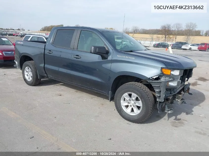 2019 Chevrolet Silverado 1500 Work Truck VIN: 1GCUYAEF4KZ313662 Lot: 40713200