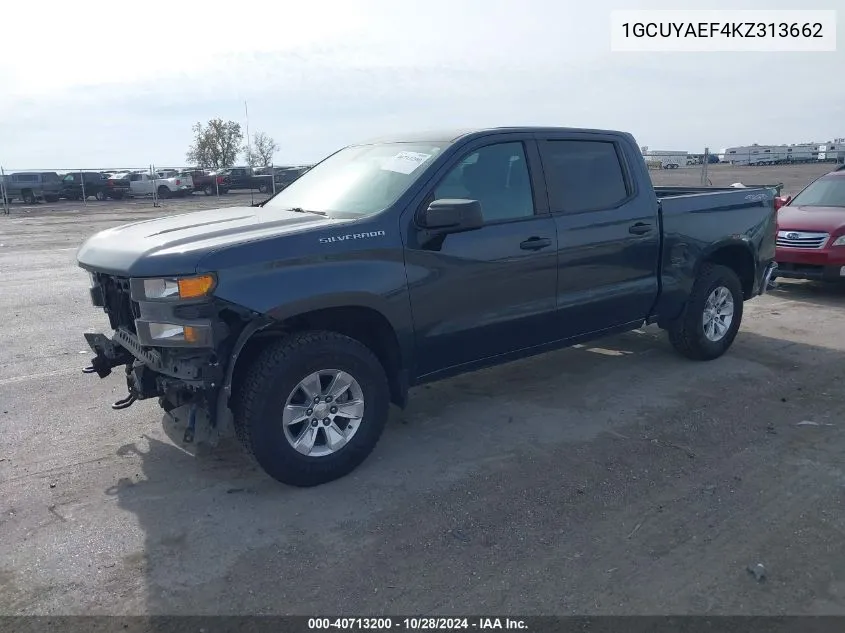 2019 Chevrolet Silverado 1500 Work Truck VIN: 1GCUYAEF4KZ313662 Lot: 40713200