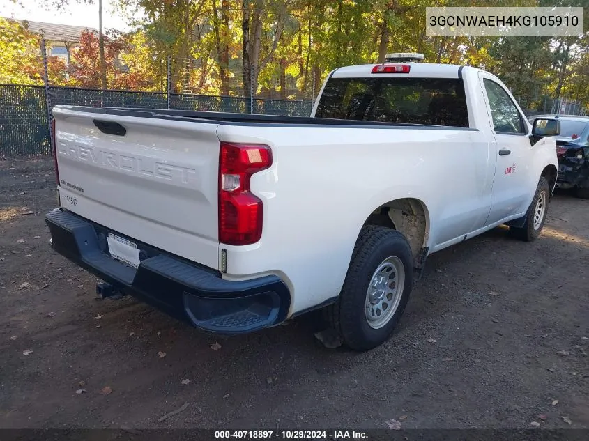 2019 Chevrolet Silverado 1500 Work Truck VIN: 3GCNWAEH4KG105910 Lot: 40718897