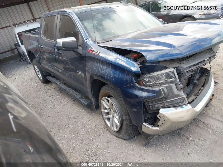 2019 Chevrolet Silverado 1500 Lt VIN: 3GCUYDED7KG156578 Lot: 40726645