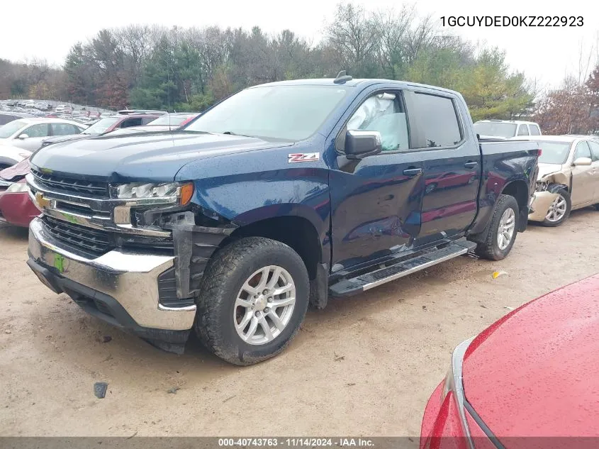 2019 Chevrolet Silverado 1500 Lt VIN: 1GCUYDED0KZ222923 Lot: 40743763