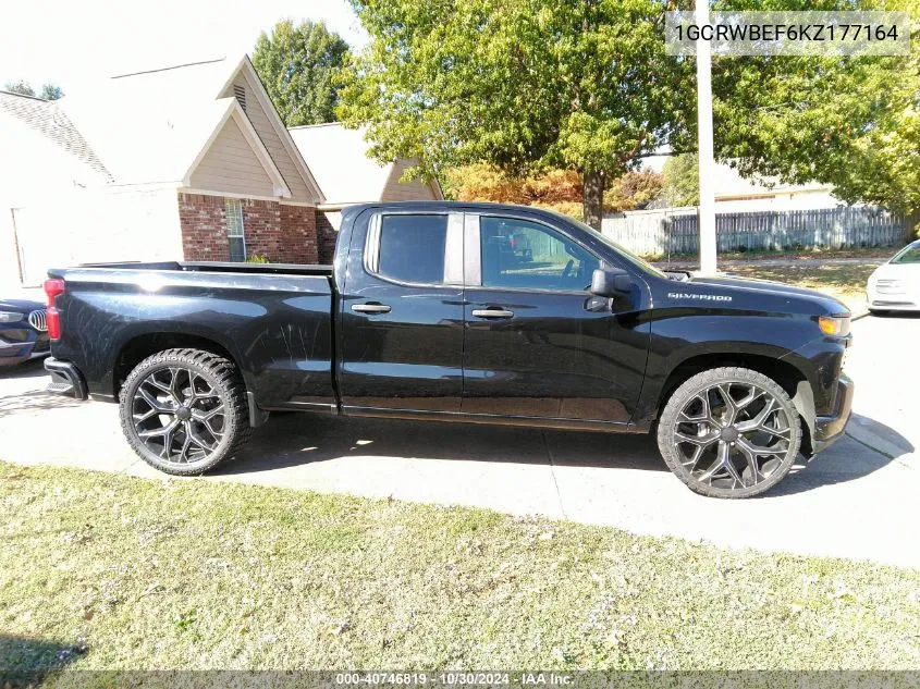 2019 Chevrolet Silverado 1500 Custom VIN: 1GCRWBEF6KZ177164 Lot: 40746819