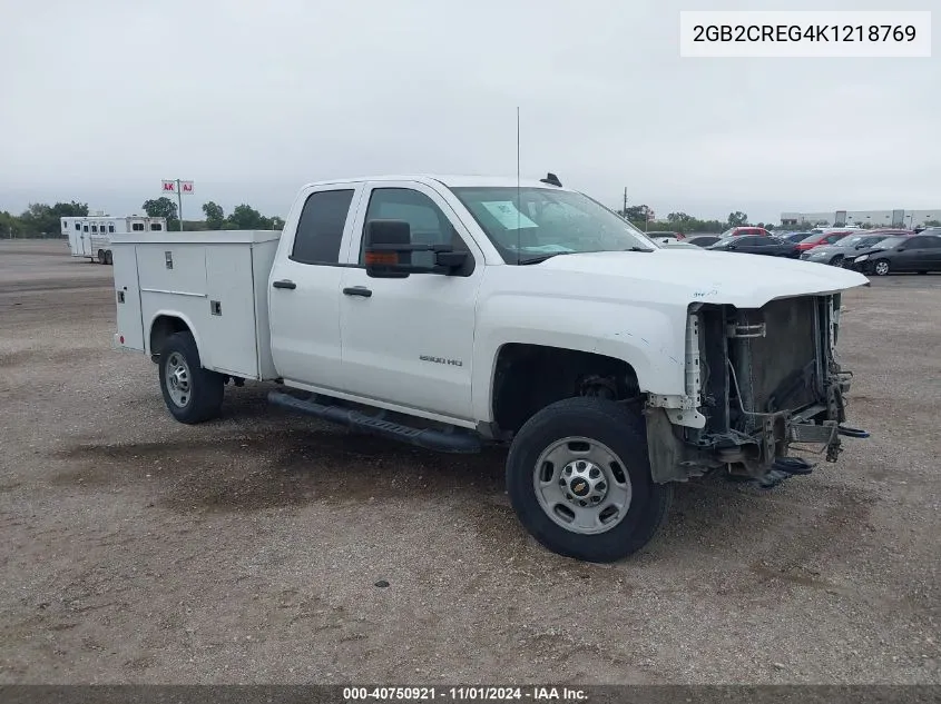 2019 Chevrolet Silverado 2500Hd Wt VIN: 2GB2CREG4K1218769 Lot: 40750921