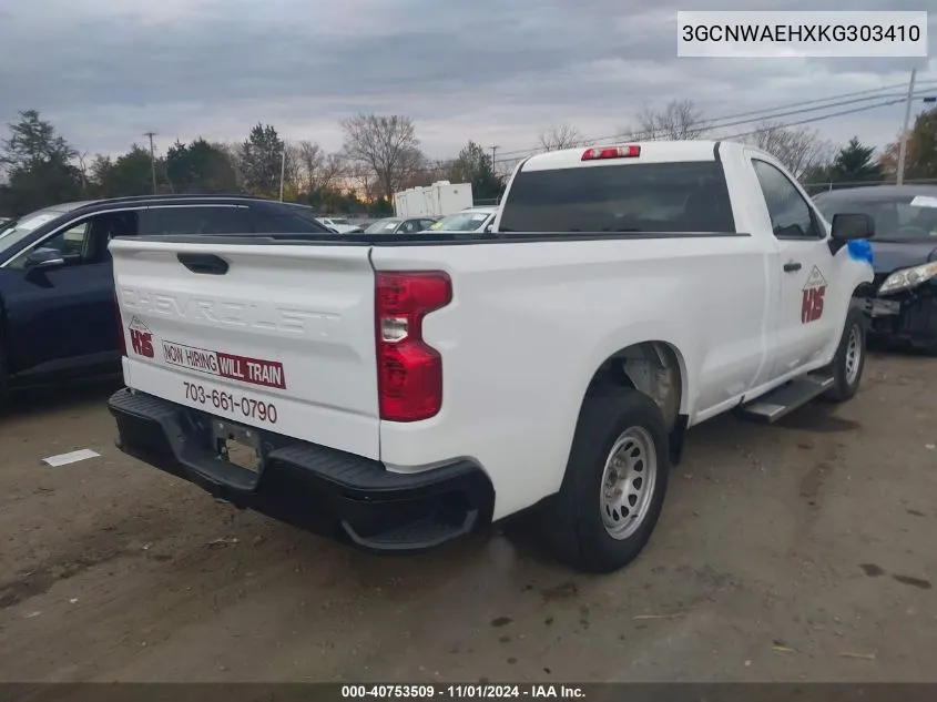 2019 Chevrolet Silverado 1500 Work Truck VIN: 3GCNWAEHXKG303410 Lot: 40753509