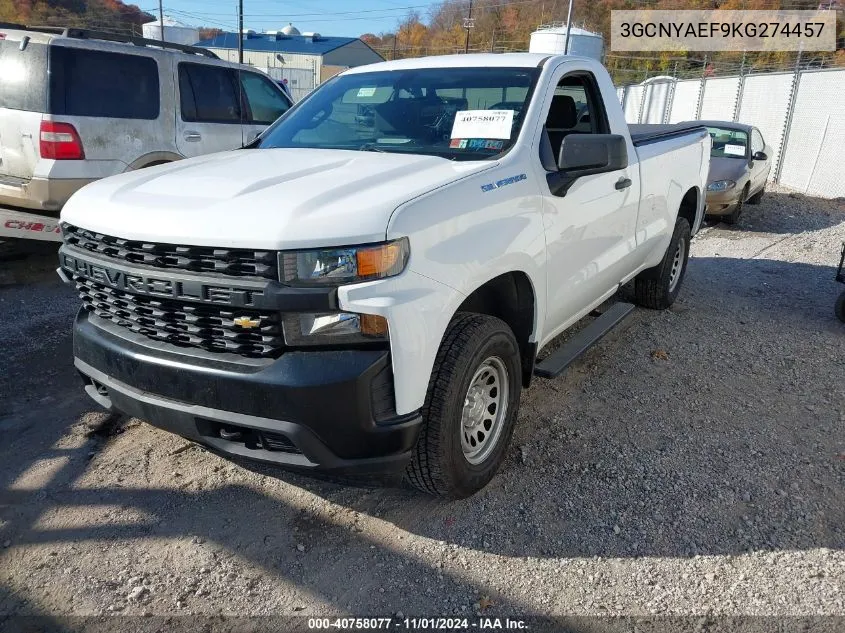 2019 Chevrolet Silverado 1500 Work Truck VIN: 3GCNYAEF9KG274457 Lot: 40758077