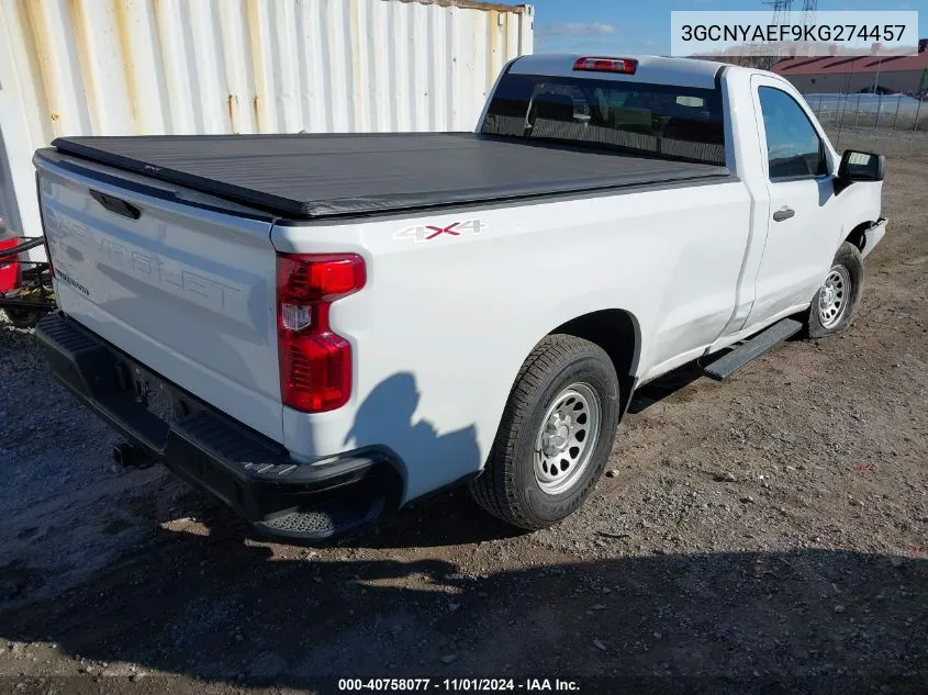 2019 Chevrolet Silverado 1500 Work Truck VIN: 3GCNYAEF9KG274457 Lot: 40758077