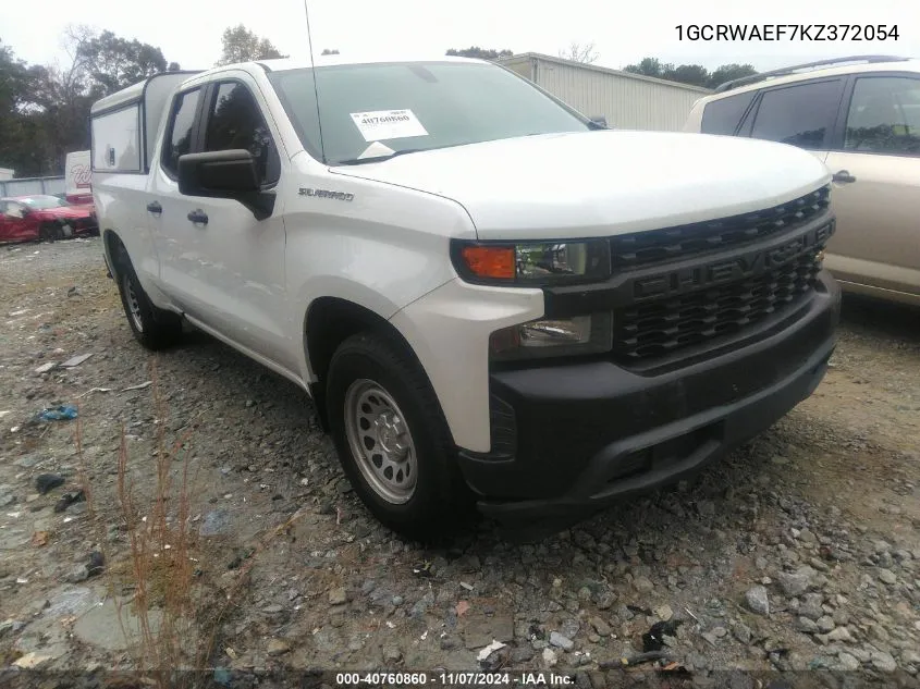 2019 Chevrolet Silverado 1500 Work Truck VIN: 1GCRWAEF7KZ372054 Lot: 40760860