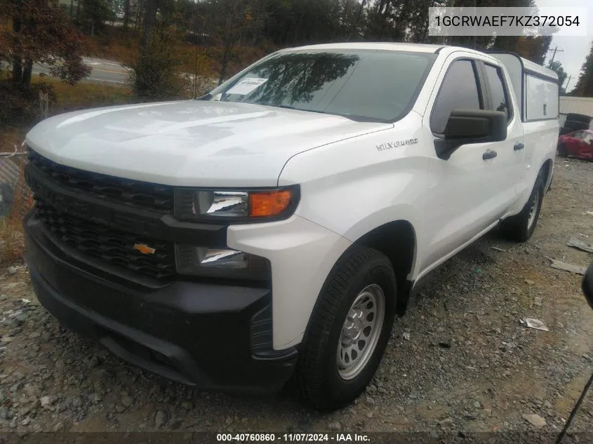 2019 Chevrolet Silverado 1500 Work Truck VIN: 1GCRWAEF7KZ372054 Lot: 40760860