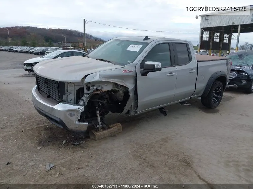 2019 Chevrolet Silverado 1500 Lt VIN: 1GCRYDED5KZ415428 Lot: 40762713