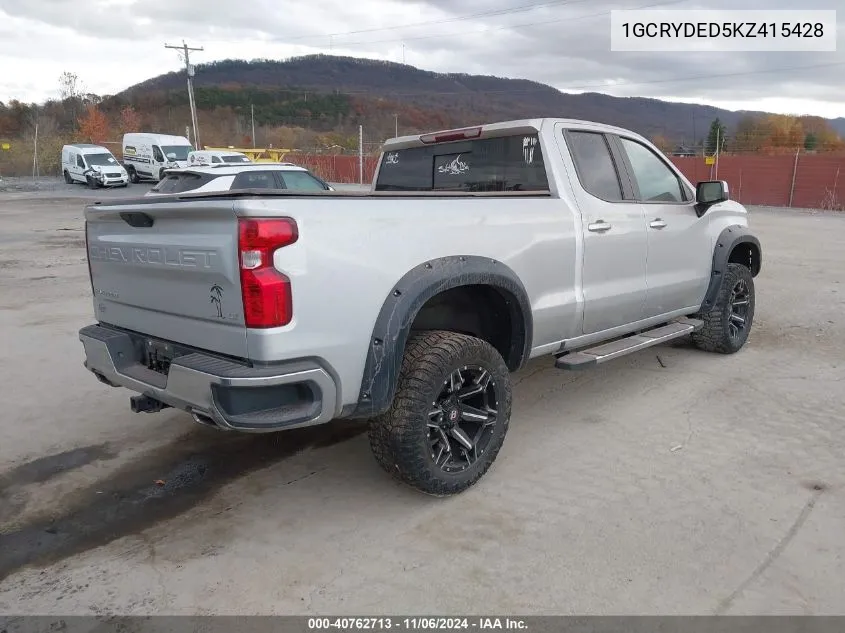 2019 Chevrolet Silverado 1500 Lt VIN: 1GCRYDED5KZ415428 Lot: 40762713