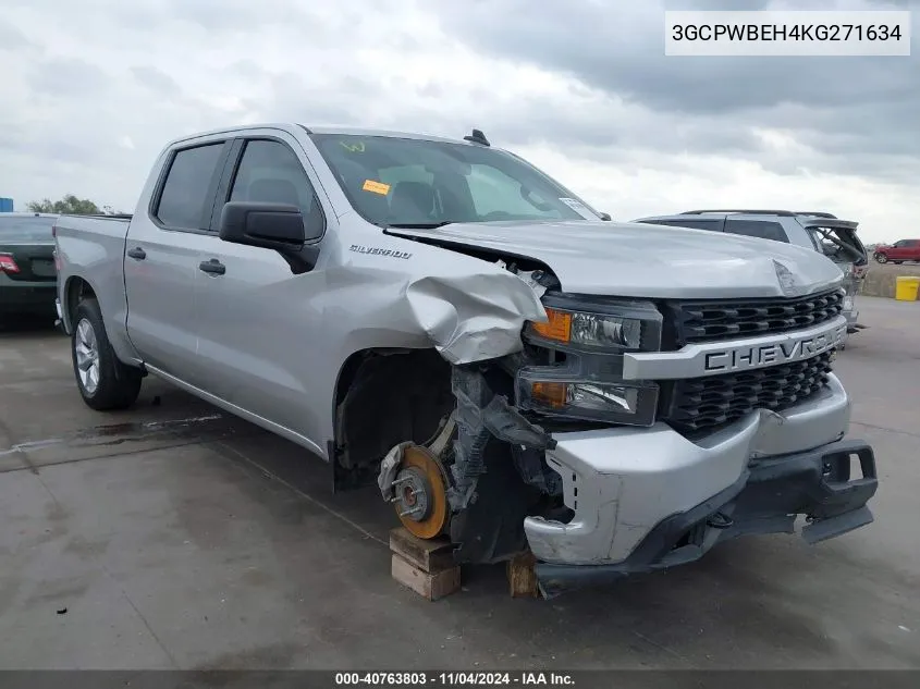 2019 Chevrolet Silverado C1500 Custom VIN: 3GCPWBEH4KG271634 Lot: 40763803