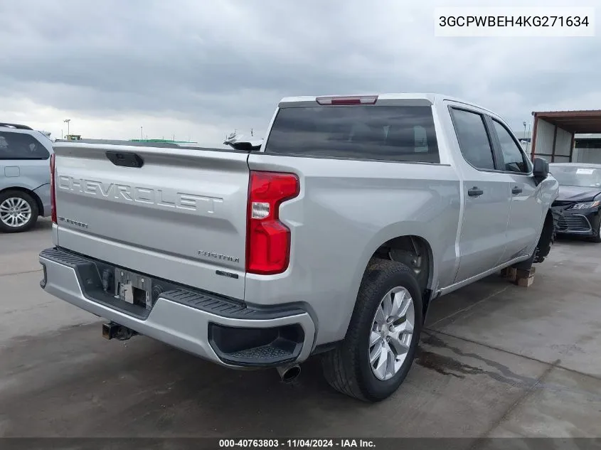 2019 Chevrolet Silverado C1500 Custom VIN: 3GCPWBEH4KG271634 Lot: 40763803