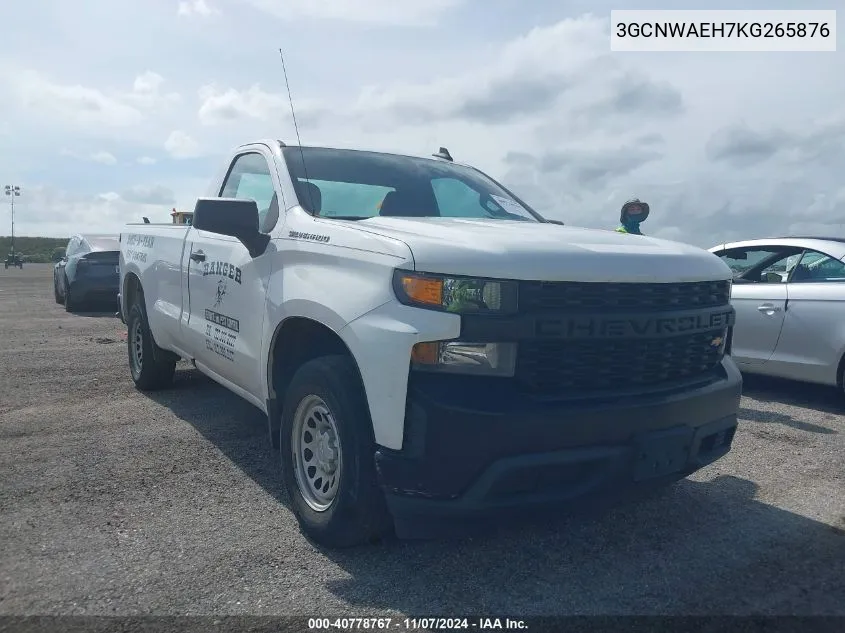 2019 Chevrolet Silverado 1500 Work Truck VIN: 3GCNWAEH7KG265876 Lot: 40778767