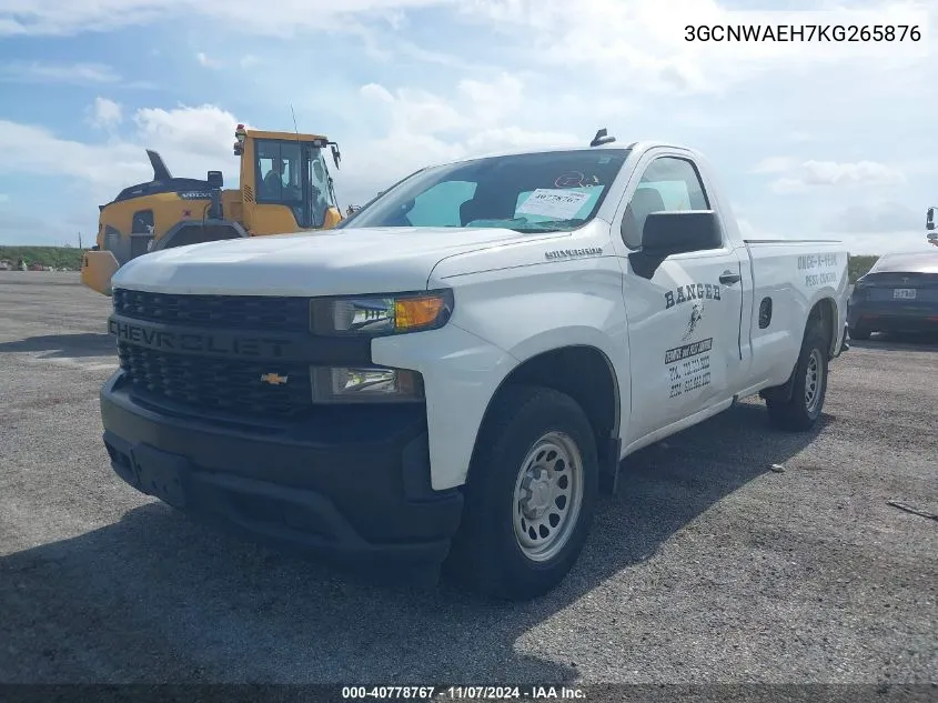 2019 Chevrolet Silverado 1500 Work Truck VIN: 3GCNWAEH7KG265876 Lot: 40778767