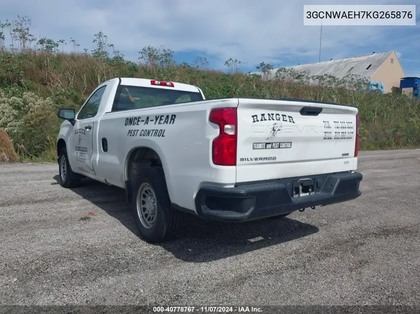 2019 Chevrolet Silverado 1500 Work Truck VIN: 3GCNWAEH7KG265876 Lot: 40778767