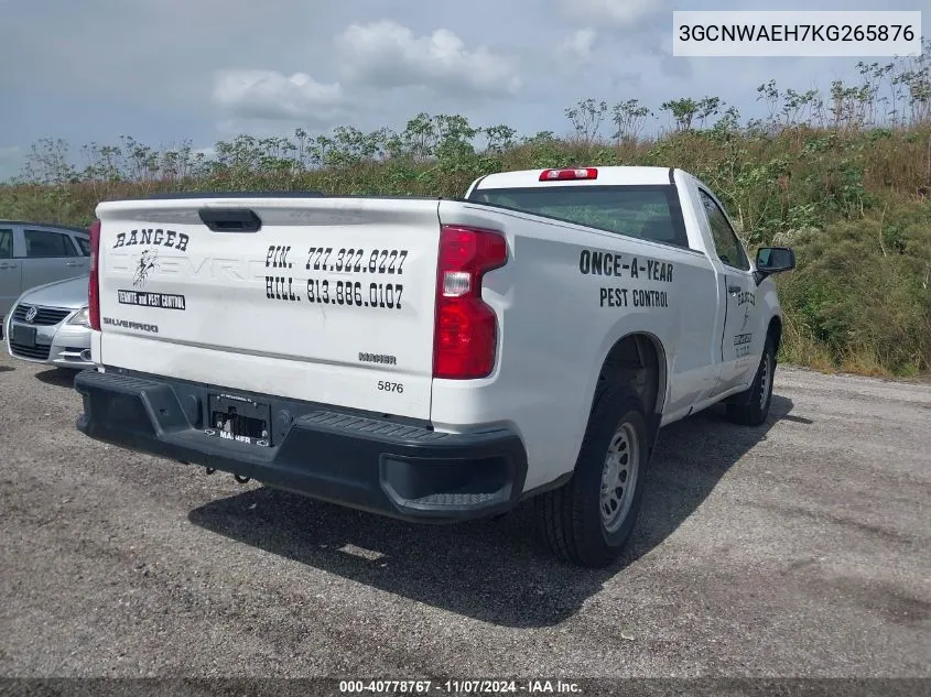 2019 Chevrolet Silverado 1500 Work Truck VIN: 3GCNWAEH7KG265876 Lot: 40778767