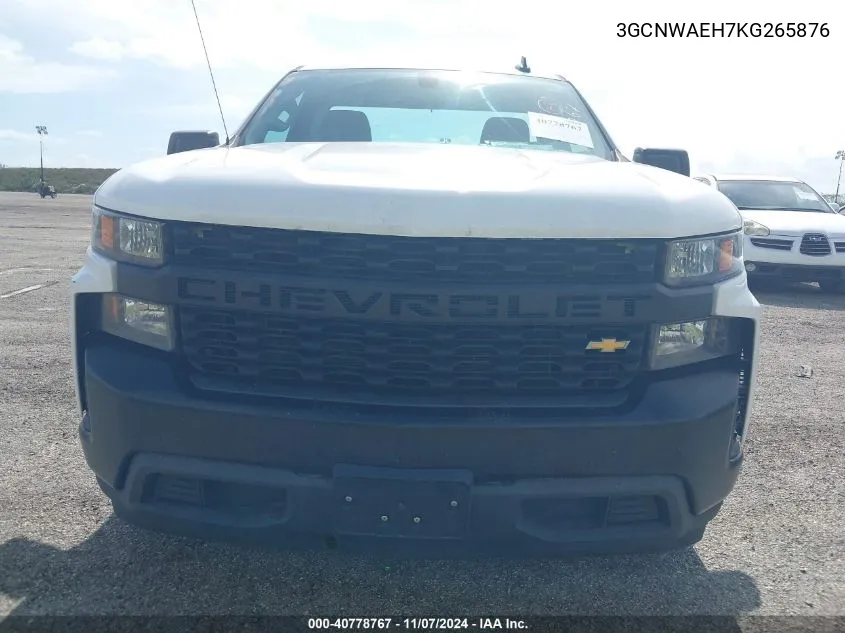 2019 Chevrolet Silverado 1500 Work Truck VIN: 3GCNWAEH7KG265876 Lot: 40778767