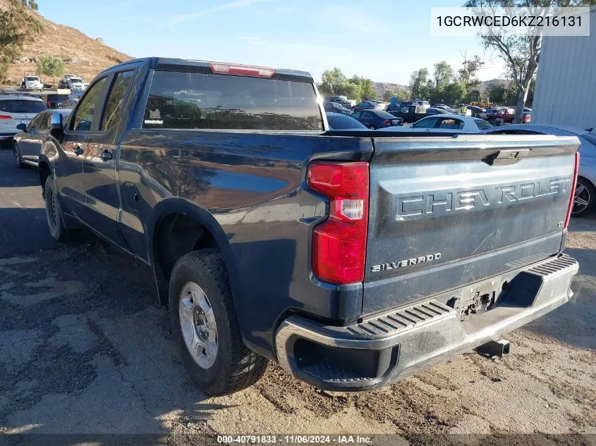 2019 Chevrolet Silverado 1500 Lt VIN: 1GCRWCED6KZ216131 Lot: 40791833