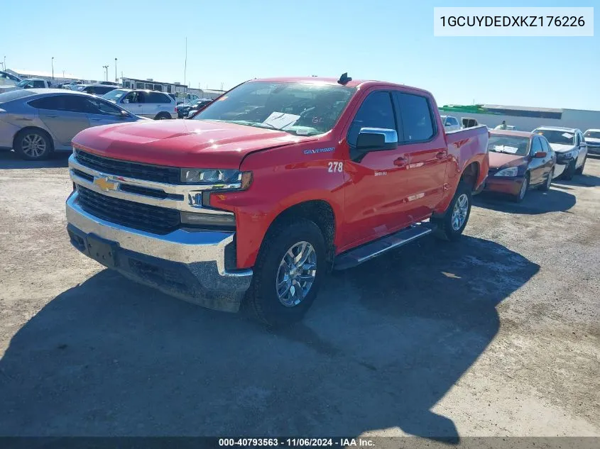 2019 Chevrolet Silverado 1500 Lt VIN: 1GCUYDEDXKZ176226 Lot: 40793563