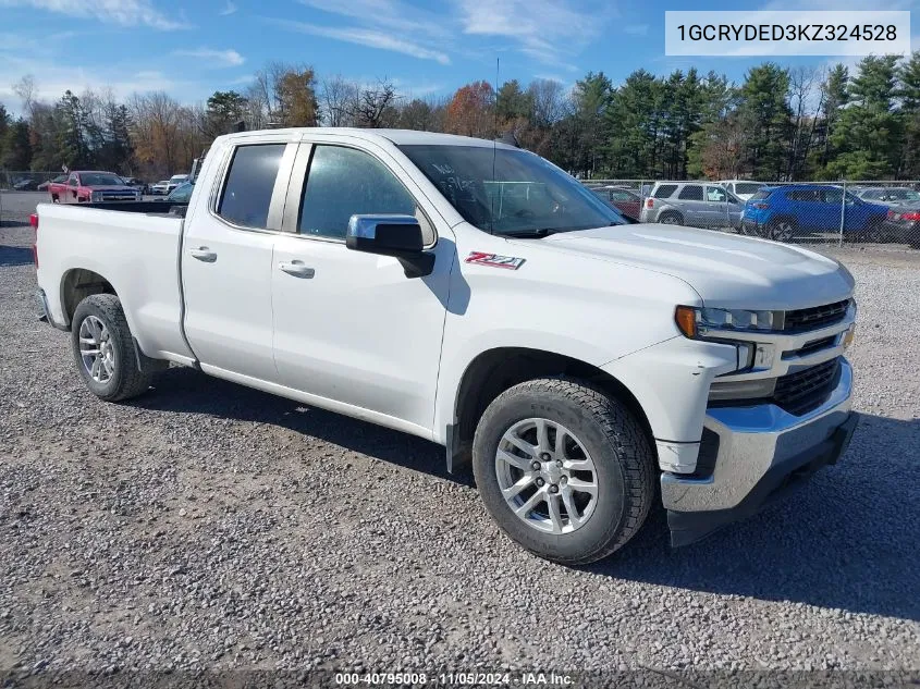 2019 Chevrolet Silverado 1500 Lt VIN: 1GCRYDED3KZ324528 Lot: 40795008