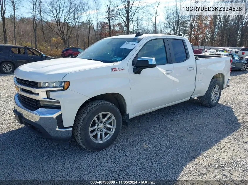 2019 Chevrolet Silverado 1500 Lt VIN: 1GCRYDED3KZ324528 Lot: 40795008