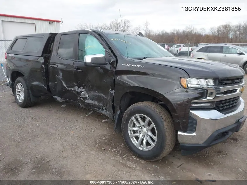 2019 Chevrolet Silverado 1500 Lt VIN: 1GCRYDEKXKZ381856 Lot: 40817985