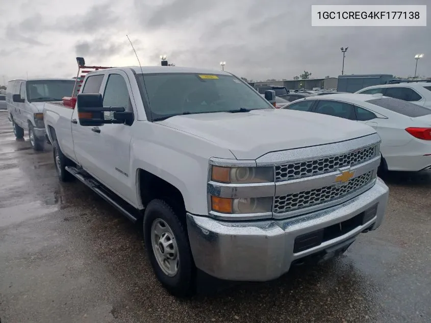 2019 Chevrolet Silverado 2500Hd Wt VIN: 1GC1CREG4KF177138 Lot: 40826292