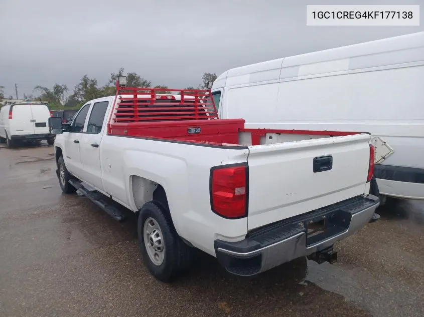 2019 Chevrolet Silverado 2500Hd Wt VIN: 1GC1CREG4KF177138 Lot: 40826292