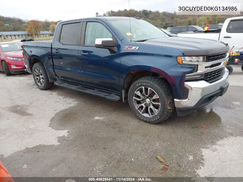 2019 Chevrolet Silverado 1500 Lt VIN: 3GCUYDED0KG134986 Lot: 40829041