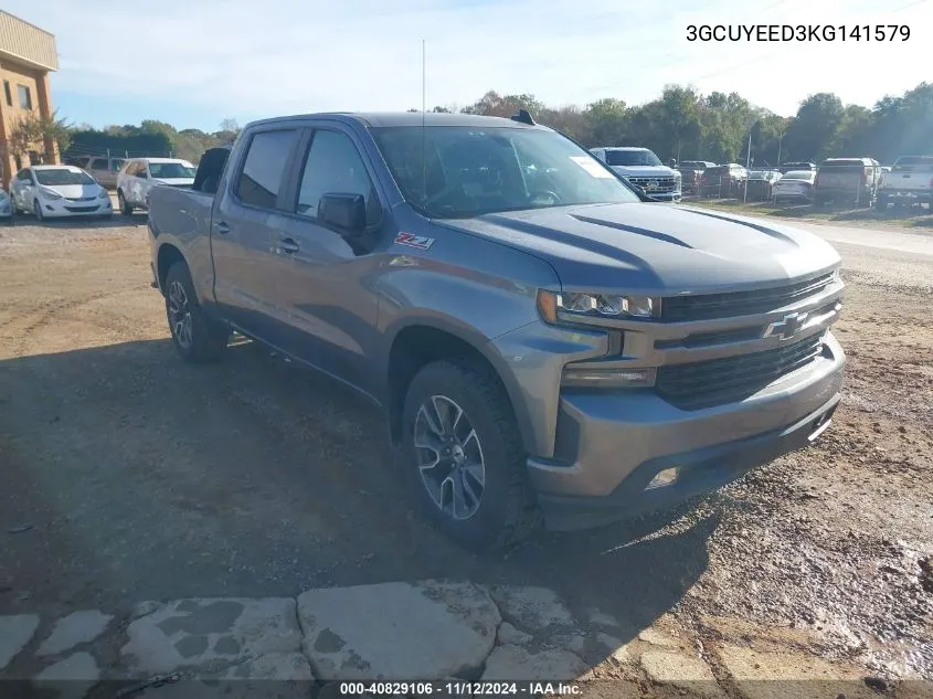 2019 Chevrolet Silverado 1500 Rst VIN: 3GCUYEED3KG141579 Lot: 40829106