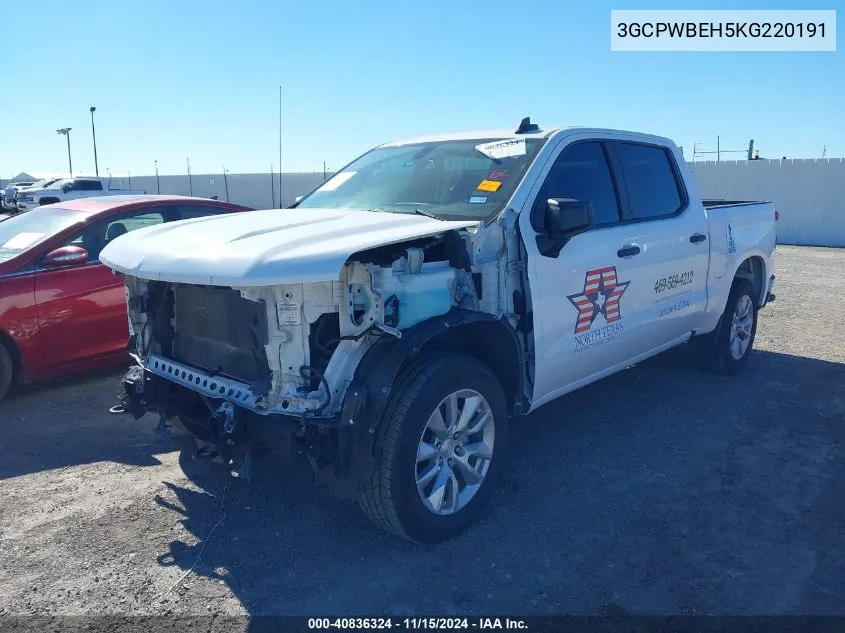 2019 Chevrolet Silverado 1500 Custom VIN: 3GCPWBEH5KG220191 Lot: 40836324