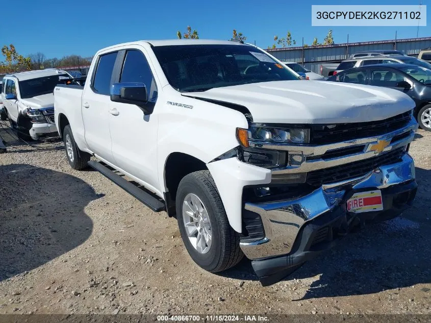 2019 Chevrolet Silverado 1500 Lt VIN: 3GCPYDEK2KG271102 Lot: 40866700