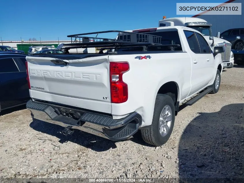 2019 Chevrolet Silverado 1500 Lt VIN: 3GCPYDEK2KG271102 Lot: 40866700