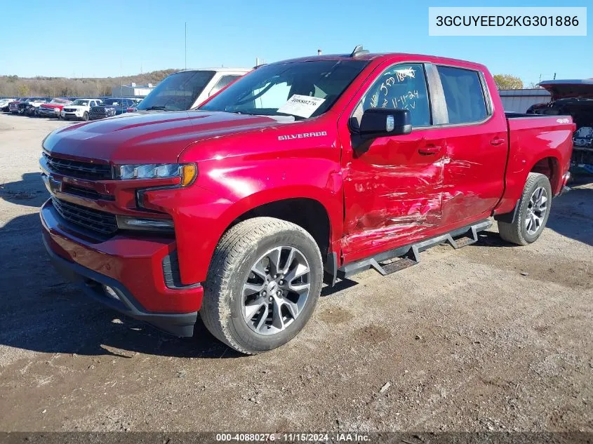 2019 Chevrolet Silverado 1500 Rst VIN: 3GCUYEED2KG301886 Lot: 40880276