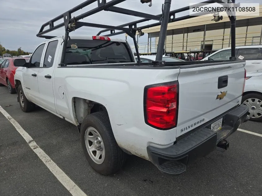 2019 Chevrolet Silverado 1500 Ld Wt VIN: 2GCRCNEC7K1108508 Lot: 40886779