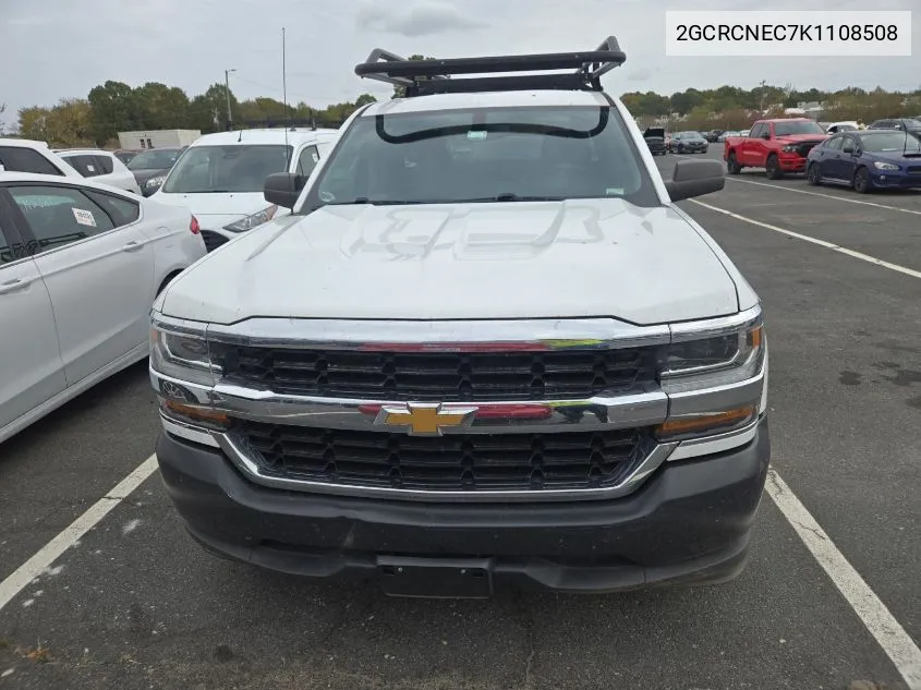 2019 Chevrolet Silverado 1500 Ld Wt VIN: 2GCRCNEC7K1108508 Lot: 40886779