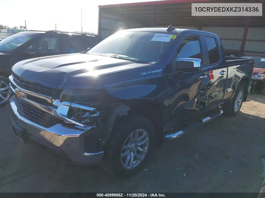 2019 Chevrolet Silverado 1500 Lt VIN: 1GCRYDEDXKZ314336 Lot: 40899882