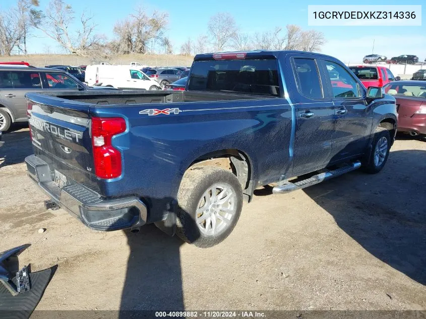 2019 Chevrolet Silverado 1500 Lt VIN: 1GCRYDEDXKZ314336 Lot: 40899882