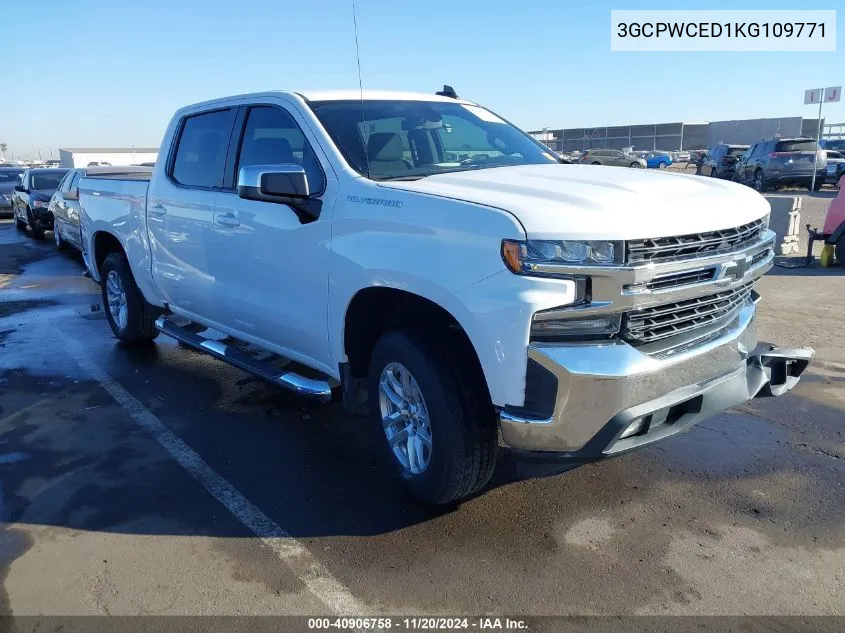 2019 Chevrolet Silverado 1500 Lt VIN: 3GCPWCED1KG109771 Lot: 40906758