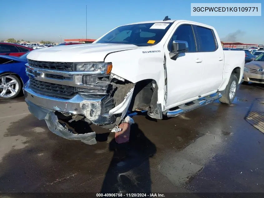 2019 Chevrolet Silverado 1500 Lt VIN: 3GCPWCED1KG109771 Lot: 40906758