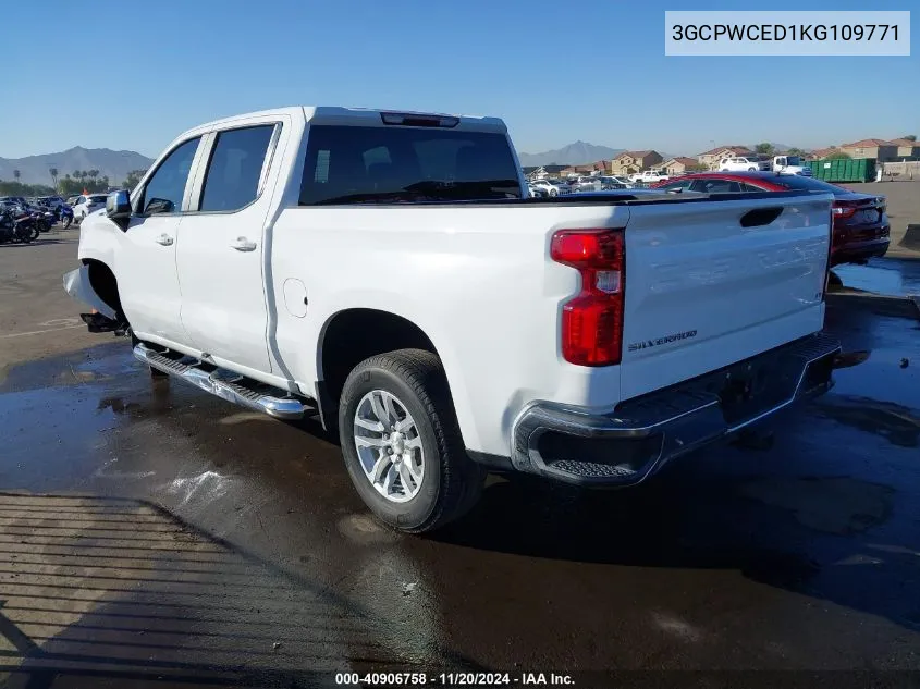 2019 Chevrolet Silverado 1500 Lt VIN: 3GCPWCED1KG109771 Lot: 40906758