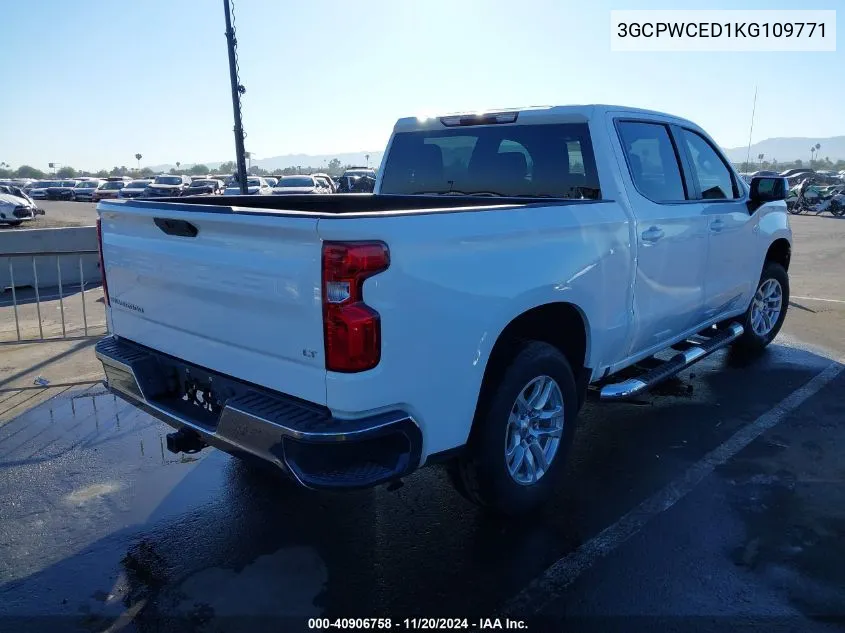 2019 Chevrolet Silverado 1500 Lt VIN: 3GCPWCED1KG109771 Lot: 40906758