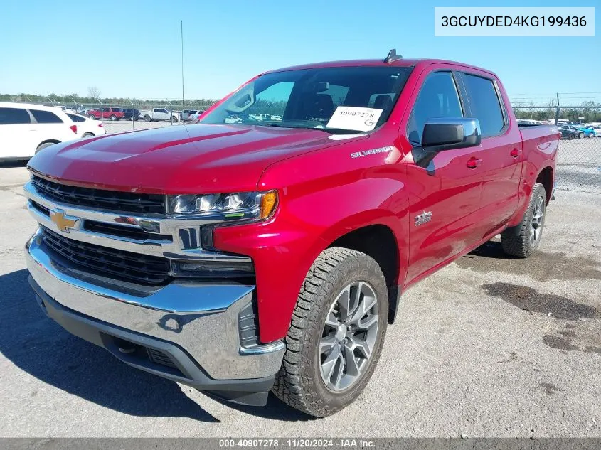 2019 Chevrolet Silverado 1500 Lt VIN: 3GCUYDED4KG199436 Lot: 40907278