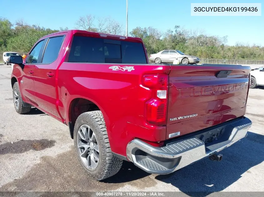 2019 Chevrolet Silverado 1500 Lt VIN: 3GCUYDED4KG199436 Lot: 40907278